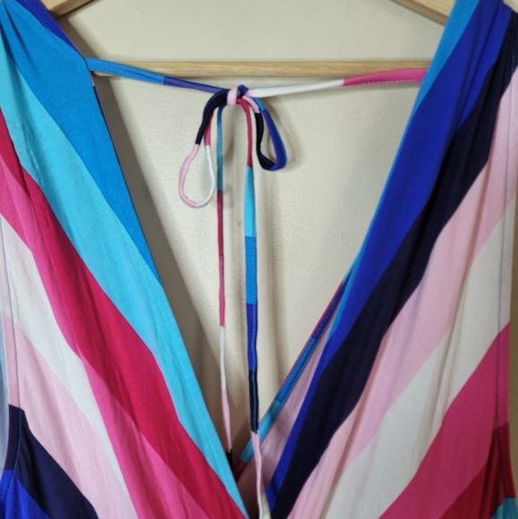 Torrid Supersoft Surplice Jumpsuit NWT 4X Vibrant Striped Wide Leg Plus Size - Picture 6 of 9